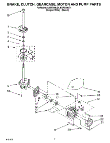 05 - Brake, Clutch, Gearcase, Motor And Pump Parts parts for Kitchenaid Washer KAWS750LQ4 from AppliancePartsPros.com
