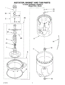 03 - Agitator, Basket And Tub parts for Kitchenaid Washer KAWS850JT4 from AppliancePartsPros.com