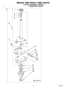 09 - Brake And Drive Tube parts for Kitchenaid Washer KAWS850JQ4 from AppliancePartsPros.com