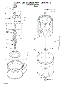 03 - Agitator, Basket And Tub parts for Kitchenaid Washer KAWS855JE3 from AppliancePartsPros.com