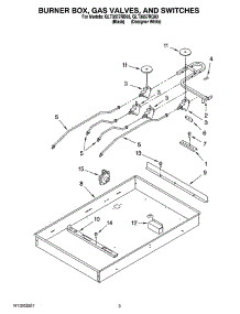 02 - Burner Box, Gas Valves, And Switches parts for Whirlpool Cooktop GLT3657RQ03 from AppliancePartsPros.com