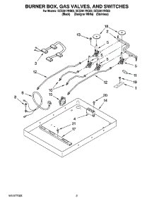 02 - Burner Box, Gas Valves, And Switches parts for Whirlpool Cooktop SCS3617RQ03 from AppliancePartsPros.com
