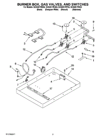 02 - Burner Box, Gas Valves, And Switches parts for Whirlpool Cooktop SCS3017RB03 from AppliancePartsPros.com