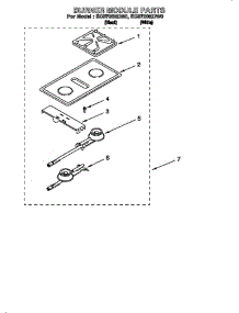 Burner Module parts for Whirlpool Cooktop SC8720EDW0 from AppliancePartsPros.com