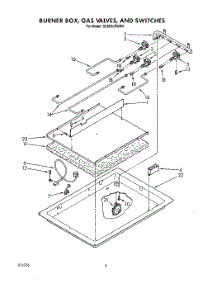 03 - Burner Box, Gas Valves, And Switches parts for Whirlpool Cooktop SC8630EWW0 from AppliancePartsPros.com
