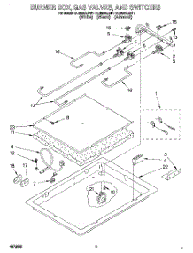 02 - Burner Box, Gas Valves, And Switches parts for Whirlpool Cooktop SC8630EBB1 from AppliancePartsPros.com