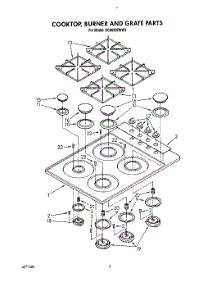 02 - Cooktop, Burner And Grate parts for Whirlpool Cooktop SC8630EWW2 from AppliancePartsPros.com