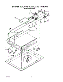 04 - Burner Box, Gas Valves, And Switches parts for Whirlpool Cooktop SC8630EWW2 from AppliancePartsPros.com