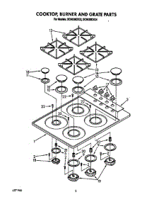 Cooktop, Burner, Grate parts for Whirlpool Cooktop SC8630EXQ4 from AppliancePartsPros.com