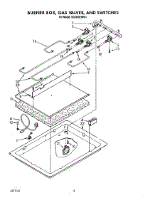 04 - Burner Box, Gas Valves, And Switches parts for Whirlpool Cooktop SC8630EWW1 from AppliancePartsPros.com