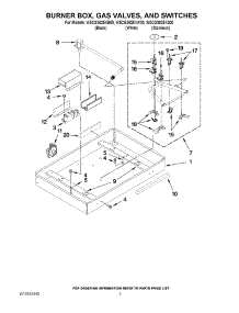 02 - Burner Box, Gas Valves, And Switches parts for Whirlpool Cooktop W5CG3625XS00 from AppliancePartsPros.com