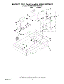 02 - Burner Box, Gas Valves, And Switches parts for Whirlpool Cooktop G7CG3064XB00 from AppliancePartsPros.com