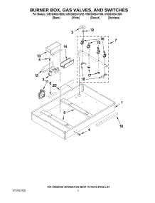 02 - Burner Box, Gas Valves, And Switches parts for Whirlpool Cooktop W5CG3024XW00 from AppliancePartsPros.com
