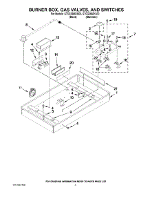 02 - Burner Box, Gas Valves, And Switches parts for Whirlpool Cooktop G7CG3665XB00 from AppliancePartsPros.com
