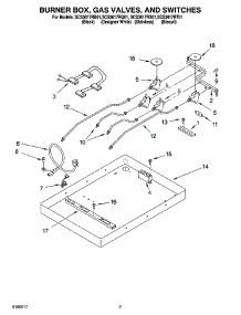 02 - Burner Box, Gas Valves, And Switches parts for Whirlpool Cooktop SCS3617RB01 from AppliancePartsPros.com