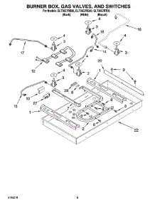 02 - Burner Box, Gas Valves, And Switches, Optional Parts parts for Whirlpool Cooktop GLT3657RQ00 from AppliancePartsPros.com