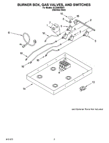 02 - Burner Box, Gas Valves, And Switches parts for Whirlpool Cooktop GLS3064RS01 from AppliancePartsPros.com