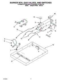 02 - Burner Box, Gas Valves, And Switches parts for Whirlpool Cooktop GLT3034LT02 from AppliancePartsPros.com