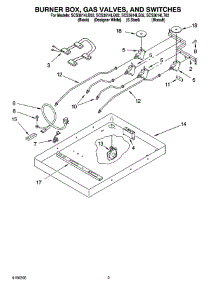 02 - Burner Box, Gas Valves, And Switches parts for Whirlpool Cooktop SCS3614LS02 from AppliancePartsPros.com