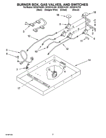 02 - Burner Box, Gas Valves, And Switches parts for Whirlpool Cooktop SCS3614LS01 from AppliancePartsPros.com