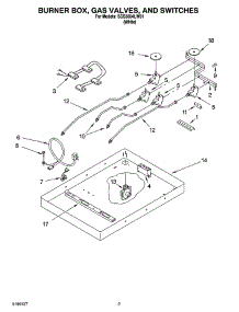 02 - Burner Box, Gas Valves, And Switches parts for Whirlpool Cooktop SCS3004LW01 from AppliancePartsPros.com