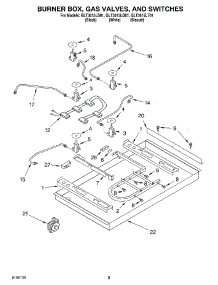 02 - Burner Box, Gas Valves, And Switches parts for Whirlpool Cooktop GLT3615LB01 from AppliancePartsPros.com