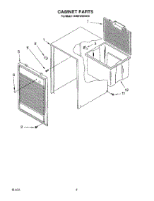 04 - Cabinet parts for Whirlpool Dehumidifier BHDH2500AS0 from AppliancePartsPros.com