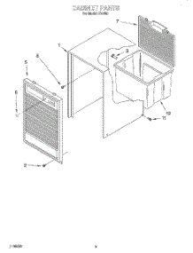 04 - Cabinet parts for Whirlpool Dehumidifier D40B0 from AppliancePartsPros.com