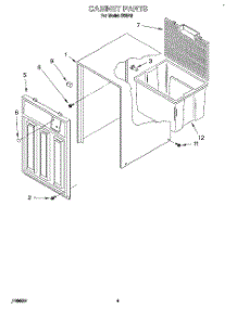 04 - Cabinet parts for Whirlpool Dehumidifier D25A2 from AppliancePartsPros.com