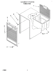 04 - Cabinet parts for Whirlpool Dehumidifier D40A2 from AppliancePartsPros.com