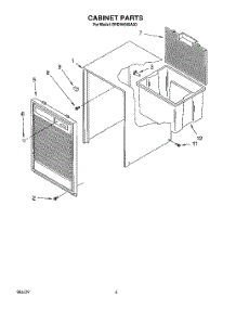 04 - Cabinet parts for Whirlpool Dehumidifier BHDH4000AS0 from AppliancePartsPros.com