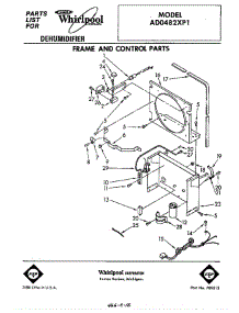 Frame And Control parts for Whirlpool Dehumidifier AD0482XP1 from AppliancePartsPros.com