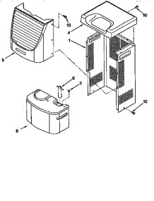 Cabinet parts for Whirlpool Dehumidifier AD25GO from AppliancePartsPros.com