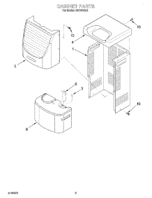 03 - Section parts for Whirlpool Dehumidifier AD040SJ2 from AppliancePartsPros.com