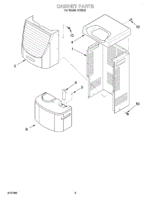 03 - Section parts for Whirlpool Dehumidifier AD25J2 from AppliancePartsPros.com