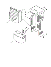 Cabinet parts for Whirlpool Dehumidifier AD25J1 from AppliancePartsPros.com