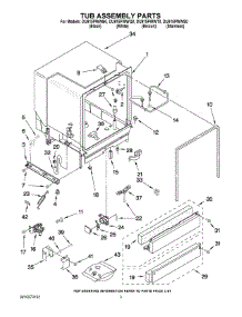 03 - Tub Assembly Parts parts for Whirlpool Dishwasher DU915PWWB0 from AppliancePartsPros.com
