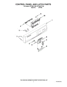 02 - Control Panel And Latch Parts parts for Whirlpool Dishwasher DP1040XTXQ4 from AppliancePartsPros.com