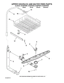 05 - Upper Dishrack And Water Feed Parts parts for Whirlpool Dishwasher DU945PWWB0 from AppliancePartsPros.com