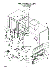 03 - Tub Assembly parts for Whirlpool Dishwasher DU9400XB0 from AppliancePartsPros.com