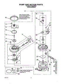 04 - Pump And Motor parts for Whirlpool Dishwasher DU9400XB0 from AppliancePartsPros.com