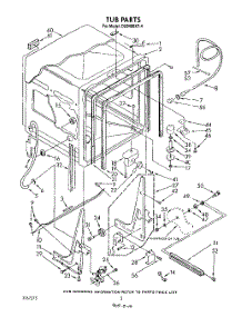 02 - Tub , Literature And Optional parts for Whirlpool Dishwasher DU9400XT4 from AppliancePartsPros.com