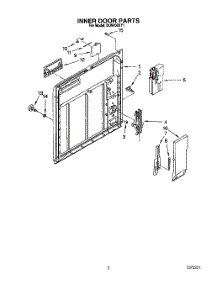 03 - Inner Door parts for Whirlpool Dishwasher DU9400XY1 from AppliancePartsPros.com