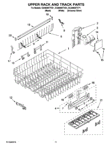 09 - Upper Rack And Track Parts parts for Whirlpool Dishwasher GU3600XTVY1 from AppliancePartsPros.com