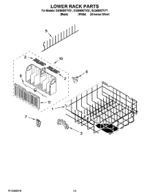 10 - Lower Rack Parts parts for Whirlpool Dishwasher GU3600XTVY1 from AppliancePartsPros.com