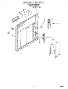 02 - Inner Door parts for Whirlpool Dishwasher DU9400XB1 from AppliancePartsPros.com
