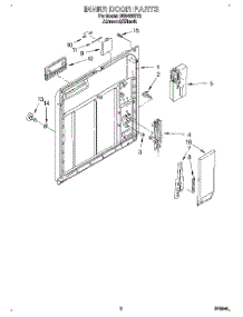 02 - Inner Door parts for Whirlpool Dishwasher DU9400XY2 from AppliancePartsPros.com