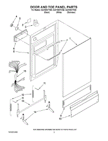 03 - Door And Toe Panel Parts parts for Whirlpool Dishwasher GU3100XTVB0 from AppliancePartsPros.com