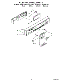 02 - Control Panel Parts parts for Whirlpool Dishwasher DU1301XTVB1 from AppliancePartsPros.com