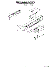02 - Control Panel Parts parts for Whirlpool Dishwasher DU1345XTVQ0 from AppliancePartsPros.com